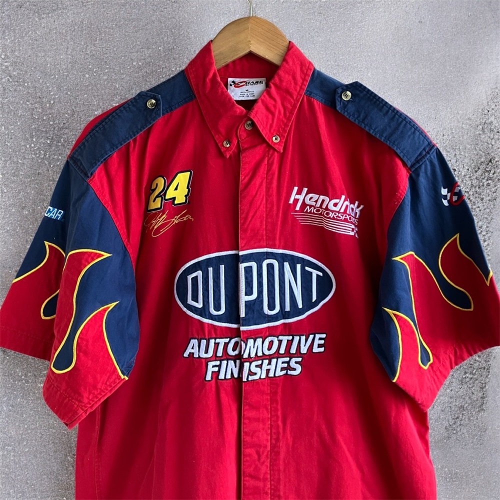 Hendrick Motorsports NASCAR Dupont Racing Shirt 24 Jeff Gordon vintage Y2K flame